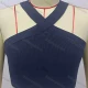 Wholesale Women's Sexy Halter Plain Rib-knit Crop Top 515# Clothing Wholesale Market Liuhua
