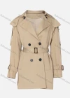 Wholesale Women's Casual Plain Lapel Long Sleeve Double Breasted Trench Coat With Belt - Liuhuamall