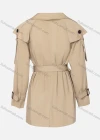 Wholesale Women's Casual Plain Lapel Long Sleeve Double Breasted Trench Coat With Belt - Liuhuamall
