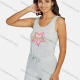 Wholesale Women's Casual Graphic Scoop Neck Drawstring Romper Gray Clothing Wholesale Market Liuhua