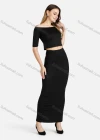 Wholesale Women's Off-Shoulder Neckline Top With Pencil Skirt 2 Piece Set - Liuhuamall
