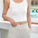 Women's Casual Plain Scoop Neck Button Front Crop Tank Top B063# White Clothing Wholesale Market -LIUHUA