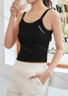 Wholesale Women's Casual Plain Letter Scoop Neck Crop Cami Top B089# - Liuhuamall