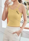 Wholesale Women's Casual Plain Letter Scoop Neck Crop Cami Top B089# - Liuhuamall