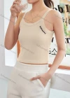 Wholesale Women's Casual Plain Letter Scoop Neck Crop Cami Top B089# - Liuhuamall