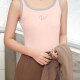 Women's Casual Plain Letter Scoop Neck Contrast Tank Top B130# Pink Clothing Wholesale Market -LIUHUA