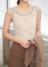 Wholesale Women's Casual Plain Letter Scoop Neck Contrast Tank Top B130# - Liuhuamall