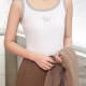 Women's Casual Plain Letter Scoop Neck Contrast Tank Top B130# White Clothing Wholesale Market -LIUHUA