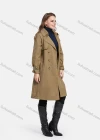 Wholesale Women's Lapel Double Breasted Mid Length Trench Coat With Buckle Belt - Liuhuamall