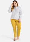 Wholesale Women's Casual Rhinestone Button Closure Skinny Pants - Liuhuamall