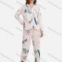 Wholesale Women's Comfy 2 Piece Sleepwear Plant Print Long Sleeve Pajamas Set 070802# preview