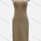 Wholesale Women's Vacation Plain Hollow Out Splicing Cover Up Tank Dress L2611# Yellow Clothing Wholesale Market Liuhua