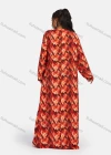 Wholesale Women's Vintage Plus Size Crew Neck Lantern Sleeve Geometric Print Maxi Dress - Liuhuamall