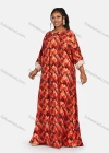 Wholesale Women's Vintage Plus Size Crew Neck Lantern Sleeve Geometric Print Maxi Dress - Liuhuamall