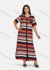Wholesale Women's Casual Short Sleeve Button Down Colorful Striped Floral Print Maxi Dress - Liuhuamall