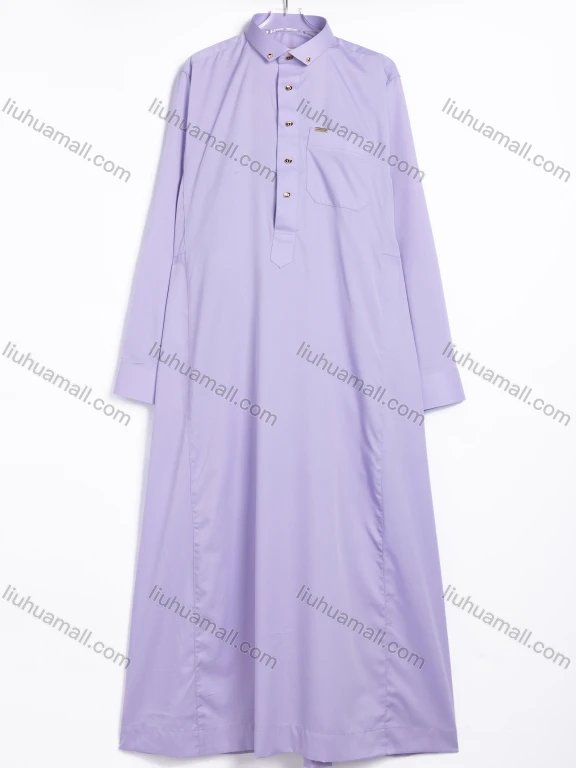 Wholesale Men's Casual Solid Long Sleeve Button Up Tunic Shirt