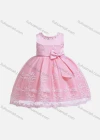 Wholesale Girls Lovely Sleeveless Appliques Bow-Knot Flower Dress - Liuhuamall