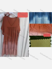 Wholesale Women's Casual Ombre V Neck Ruched Ruffle Hem Short Sleeve Woven Maxi Dress AD79#, LIUHUA CLOTHING WHOLESALE