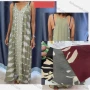 Wholesale Women's Casual Argyle Print V Neck Spaghetti Strap Woven Maxi Cami Dress FYFS025# preview