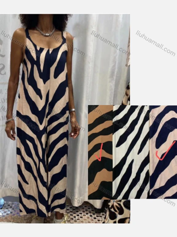 Wholesale Women's Casual Abstract Print Scoop Neck Loose Fit Woven Cami Jumpsuit JSN147#