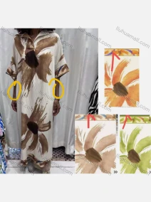 Wholesale Women's Casual Water-colour Floral Print Lapel Half Sleeve Woven Maxi Dress JSN167#, LIUHUA CLOTHING WHOLESALE