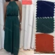 Wholesale Women's Casual Plain Print Crew Neck Woven Maxi Halter Dress V5427# Green Clothing Wholesale Market Liuhua