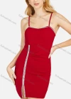 Wholesale Women's Sexy Rhinestone Split Thigh Spaghetti Strap High Waist Silm Fit Club Mini Dress - Liuhuamall