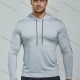 Wholesale Men's Athletic Workout Drawstring Long Sleeve Fitness Hoodie F21801# Light Gray Clothing Wholesale Market Liuhua