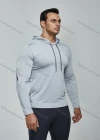 Wholesale Men's Athletic Workout Drawstring Long Sleeve Fitness Hoodie F21801# - Liuhuamall