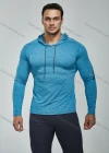 Wholesale Men's Athletic Workout Drawstring Long Sleeve Fitness Hoodie F21801# - Liuhuamall