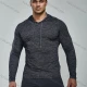 Wholesale Men's Athletic Workout Drawstring Long Sleeve Fitness Hoodie F21801# Charcoal Gray Clothing Wholesale Market Liuhua