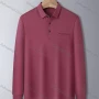 Wholesale Men's Basic Softy Long Sleeve Button Front Plain Polo shirts preview