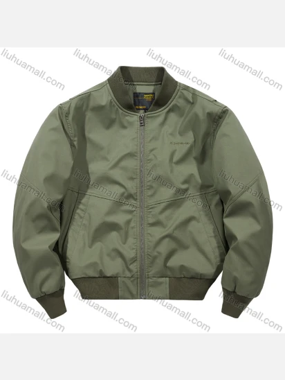 Wholesale Men's Large Size Baseball Collar Plain American Bomber Jacket