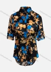 Wholesale Women's Vintage Long Sleeve Floral Pattern Collared Button Down Shirt 23078# - Liuhuamall