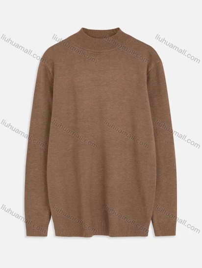 Wholesale Men's Round Neck Long Sleeve Plain Knitting Pullover Sweater
