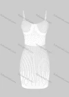 Wholesale Women's Fashion Allover Rhinestone Print Bodycon Spaghetti Strap Short Dress FD3117# - Liuhuamall