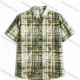 Wholesale In Stock Men's Slim Fit Short Sleeve Plaid Watercolor - Pattern Casual Business Shirt Green Clothing Wholesale Market Liuhua