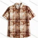 Wholesale In Stock Men's Slim Fit Short Sleeve Plaid Watercolor - Pattern Casual Business Shirt Sienna Clothing Wholesale Market Liuhua