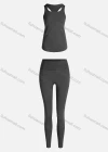 Wholesale Women's Sporty Breathable Quick Dry Letter Tank Top & High Waist Leggings 2 Piece Yoga Workout Outfits 1008#&1010# - Liuhuamall