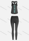 Wholesale Women's Sporty Breathable Quick Dry Letter Tank Top & High Waist Leggings 2 Piece Yoga Workout Outfits 1008#&1010# - Liuhuamall