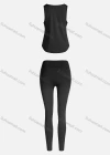Wholesale Women's Sporty Breathable Quick Dry Letter Tank Top & High Waist Leggings 2 Piece Yoga Workout Outfits 1008#&1013# - Liuhuamall