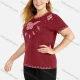 Wholesale Women's Elegant Round Neck Embroidery Sequin Short Sleeve T-Shirt 4# Clothing Wholesale Market Liuhua