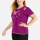 Women's Elegant Round Neck Embroidery Sequin Short Sleeve T-Shirt 6# Clothing Wholesale Market -LIUHUA