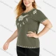 Wholesale Women's Elegant Round Neck Embroidery Sequin Short Sleeve T-Shirt 7# Clothing Wholesale Market Liuhua
