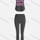 Wholesale Women's Sporty Breathable Quick Dry Letter Tank Top & High Waist Leggings 2 Piece Yoga Workout Outfits 1009#&1014# Gray Clothing Wholesale Market Liuhua