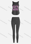 Wholesale Women's Sporty Breathable Quick Dry Letter Tank Top & High Waist Leggings 2 Piece Yoga Workout Outfits 1009#&1014# - Liuhuamall