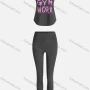 Wholesale Women's Sporty Breathable Quick Dry Letter Tank Top & High Waist Leggings 2 Piece Yoga Workout Outfits 1009#&1014# preview