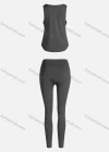 Wholesale Women's Sporty Breathable Quick Dry Letter Tank Top & High Waist Leggings 2 Piece Yoga Workout Outfits 1009#&1014# - Liuhuamall