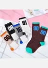 Wholesale Boys Softy Striped Letter Graphic Cushioned Ankle Socks - Liuhuamall