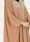 Wholesale Women's Vintage Islamic Muslim V Neck Bat Sleeve Rhinestone Kaftan Dress R999# - Liuhuamall
